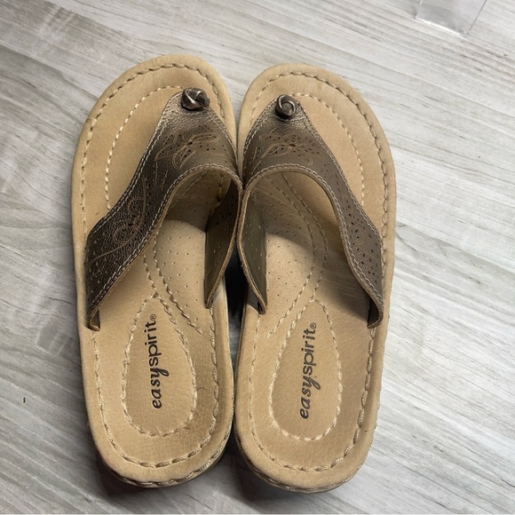 Easy Spirit Dream Big Bronze Leather Slip On Confort Sandals Women’s size 8.5 - Picture 12 of 14